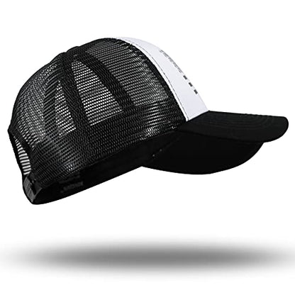 American Flag Trucker Hat - Snapback Hat, Baseball Cap for Men Women - Breathable Mesh Side, Adjustable Fit - for Casual Wear - color: White/Black