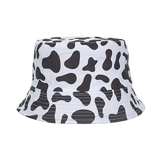 TOPTIE Reversible Tie Dye Bucket Hat, Cotton Sun Hat for Adults - color: Cow Black