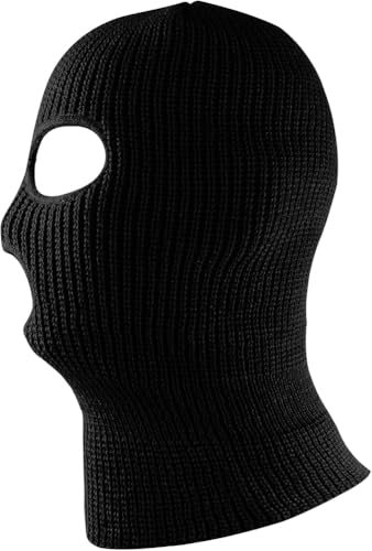 3-Hole Knit Balaclava Ski Mask, Full Face Cover