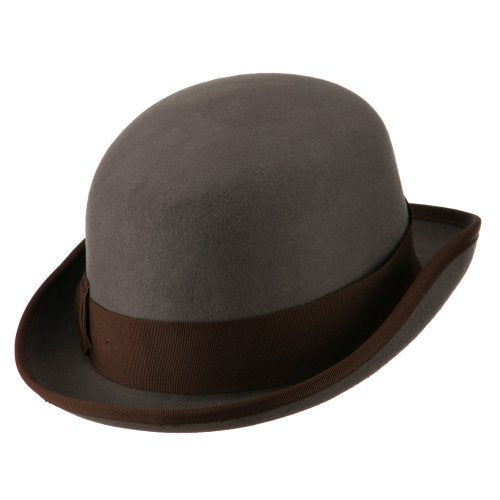 Jeanne Simmons Men's Felt Bowler Hat with Ribbon Trim - size: Medium