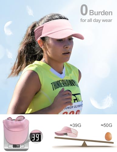 vidsel Sport Sun-Visor Hat Men Women, Summer UV Protection Stretchy Visor - color: Pink