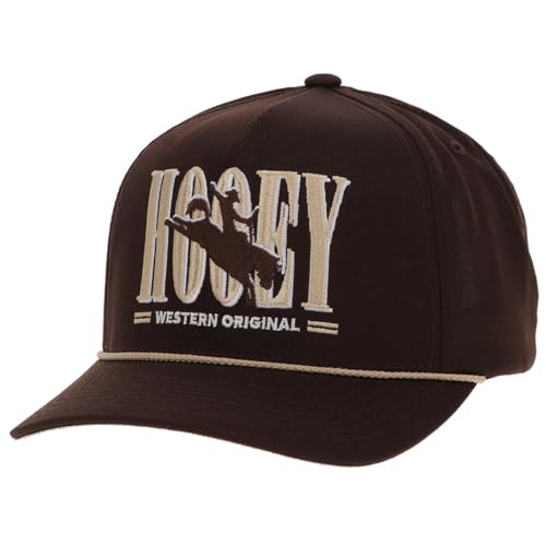HOOEY Wild Ride Youth Hat - Brown Snapback Baseball Cap with Embroidered Logo, Adjustable 5-Panel Outdoor Casual Hat