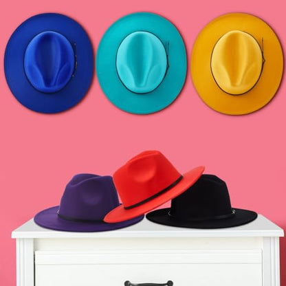 Hercicy 6 Pcs Fedora Hats for Women Men - color: Novel Color