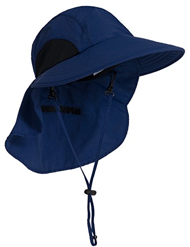 Tuga Adult Unisex Sol Wide Brim Sun Hats - UPF 50+ Sun Protection - color: Navy