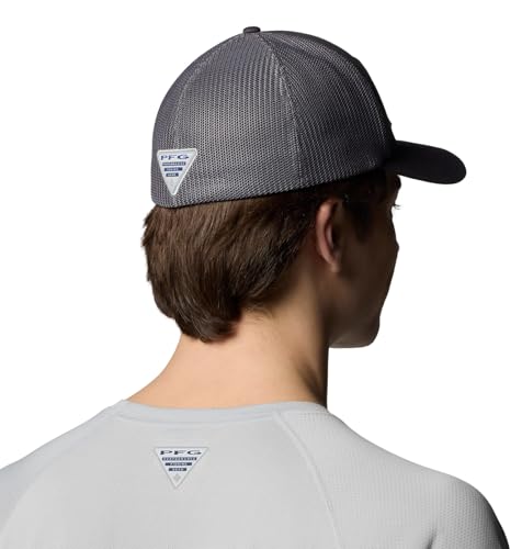 Columbia Unisex PFG Patch Mesh Ball Cap - color: Shark/City Grey/Redfish Shine, size: Large-X-Large