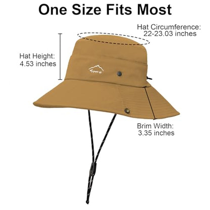 Sun Hats for Women Bucket Hat UV Protection Fishing Hat Wide Brim Safari Hats 2 in 1 Zip-Off Sun Visor Hats UPF 50+ - color: 1pack-brown