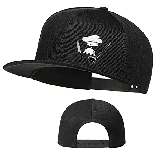 Skateboard Hat Snapback Hats for Men Flat Bill Hats for Boy Adjustable Baseball Cap for Teens Hip Hop Sports - color: Chef Knife