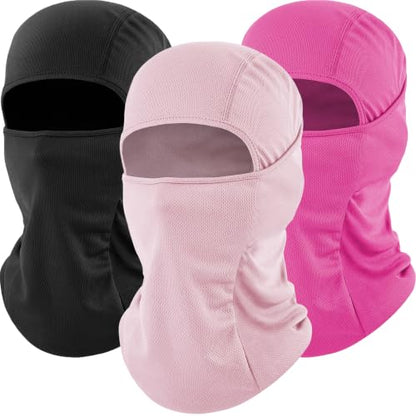 ROXUN Ski Mask Balaclava, Motorcycle Summer Cooling Breathable UV Protector - color: 304-black+rose+light Pink