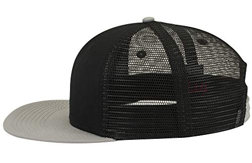 OTTO SNAP Hawaiian Pattern Square Flat Visor 6 Panel Pro Style Snapback Hat - color: Gry/Blk/Blk