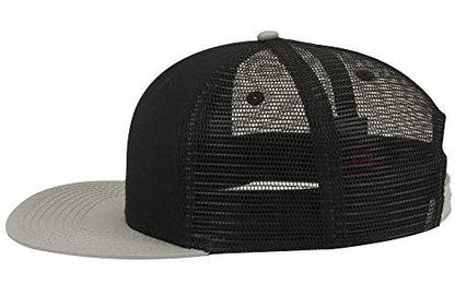 OTTO SNAP Hawaiian Pattern Square Flat Visor 6 Panel Pro Style Snapback Hat - color: Gry/Blk/Blk