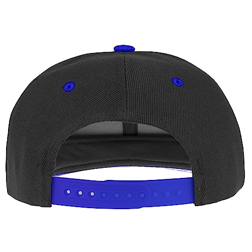 Gelante Plain Blank Flat Brim Adjustable Snapback Baseball Caps LOT 6 Pack - color: Black/Royal