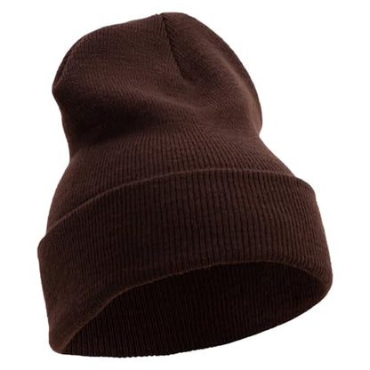 e4Hats.com 12 inch Cuffed Knit Long Beanie - color: Brown