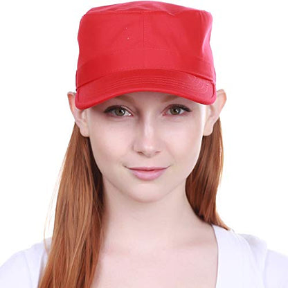 KBETHOS Cadet Army Cap Basic Everyday Military Style Hat (Now with STASH Pocket Version Available) - color: Red Daily Cadet, size: X-Large