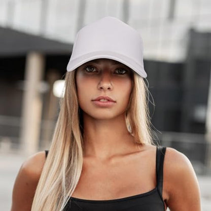 Ultrafun 10 Pack Trucker Hat Mesh Sublimation Blank Hats Adjustable Baseball Caps Hats for Men Women - color: White