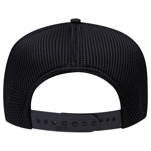 OTTO Cap 5 Panel High Crown Air Mesh Back Trucker Hat | Bulk Packs - color: 003 - Black