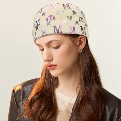 Dome Brimless Hats for Women Men Sailor Docker Beanie Cap Rolled Cuff Visorless Caps