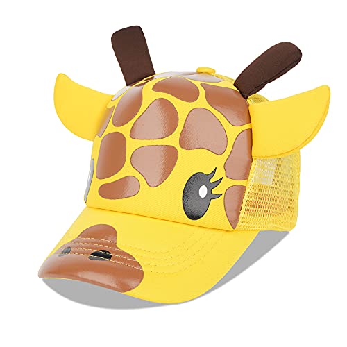 LANGZHEN Cotton Outdoor Toddler Girls Boys Plain Baseball Cap Baby Infant Structured Adjustable Hat for Kids Sun Hat - color: Giraffe, size: Medium