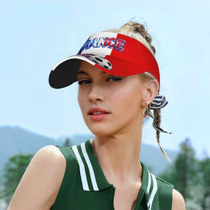Adjustable Sun Visor Hats, Lightweight Open-Top Sports Visors - color: France