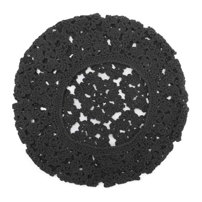 ZLYC Women Cotton Slouchy Crochet Beret Handmade Cutout Floral Beanie Hat - color: Floral Gray