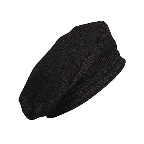 WITHMOONS Beret Hat Cool Denim Cotton British Style Strap Adjustable JDF1177 - color: Black