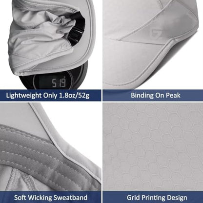 GADIEMKENSD Stretch Running Hat with Soft Brim, Quick Dry, Unstructured, Unisex-Adult - color: Light Gray