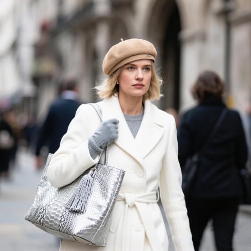 Women French Wool Berets,Winter Hats Fashion Solid Color Ladies Beret Caps - color: Lightbrown