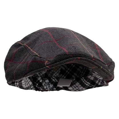 Big Size Plaid Regular Ivy Cap - color: Black, size: XX-Large-3X-Large