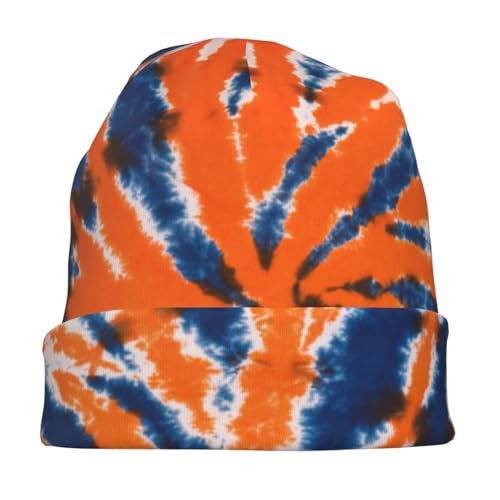 Beanie Hat for Men Women Slouchy Beanie Skull Sleep Cap Soft Lightweight Chemo Hat Stretch Cancer Headwear - color: Tie Dye Orange