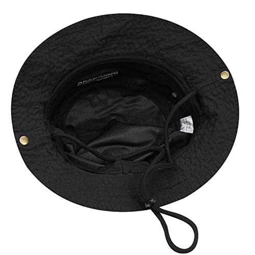 Clakllie Sun Hats for Women Men UV Protection Boonie Hats Summer Safari Jungle Hat Fishing Beach Hats UPF 50+ Camping Hats - color: S-dfh03-black