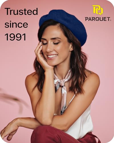 Parquet Solid Color French Beret Hat. Classic French, Casual and Chic Lightweight Cap for Women - color: Navy