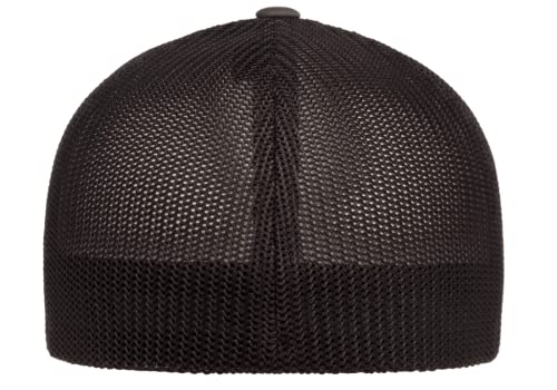 Mrlahat 6511 Flexfit Trucker Mesh One Size Fitted Cap 6 Panels with Black Bandana - color: Charcoal
