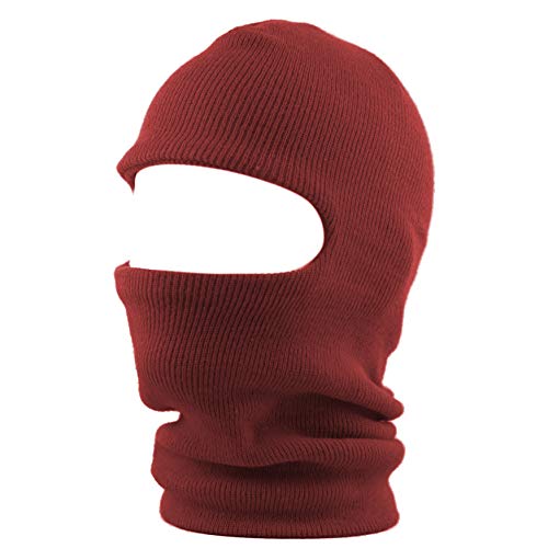 The Hat Depot Unisex Thick and Long Face Ski Mask [Made in USA] - color: 2. Made in Usa - Burgundy