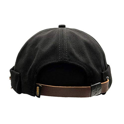 Men Hats Docker Cap Hats Sailor Cap Worker Hat Rolled Cuff Retro Brimless Hat with Adjustable