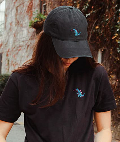 Riot Society Mens Embroidered Adjustable Dad Hat - color: Kaiju Embroidered (Black)