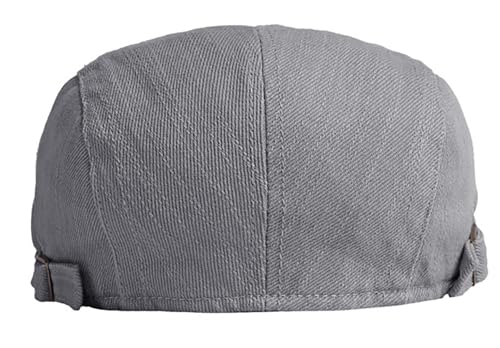 DIYDECAL Cotton Newsboy Flat Caps for Men, Womens Cabbie Driving Beret Hats - color: Grey