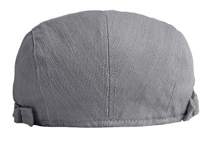 DIYDECAL Cotton Newsboy Flat Caps for Men, Womens Cabbie Driving Beret Hats - color: Grey