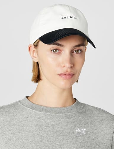 Nike Unisex Adult Club Unstructured Just Do It Cap Hat | Mens and Womens - color: Sail/Black/Black, size: Small-Medium