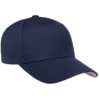 Flexfit 5001 Standard Cotton Twill 6-Panel Fitted Baseball Cap - color: Navy, size: Large-X-Large