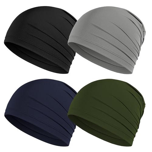 Cmonie 4-6Pack Breathable Skull Caps for Men Women - color: 4pack-black&gray&navy&green