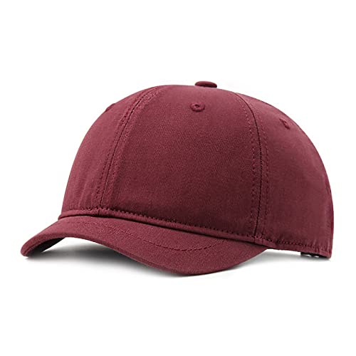 Faringoto Men's Cotton Short Brim Baseball Cap Casual Peaked Cap Ladies Versatile Equestrian Sun Hat - color: 01-fuchsia