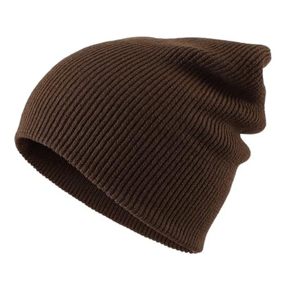 Connectyle Thick Cuffed Beanie for Men & Women Double Layer Knit Winter Hat Acrylic Watch Hat Warm Stocking Skull Cap - color: Coffee