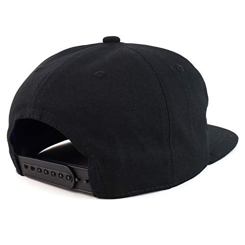 Trendy Apparel Shop Plain Unstructured 5 Panel Flat Bill Snapback Baseball Cap - color: Black