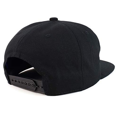 Trendy Apparel Shop Plain Unstructured 5 Panel Flat Bill Snapback Baseball Cap - color: Black