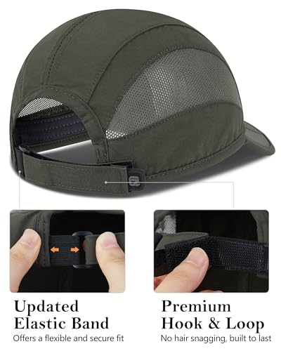 GADIEMKENSD Outdoor Running Hat Breathable Mesh 2PACK - color: Army Green, size: 6 7/8-7 1/4