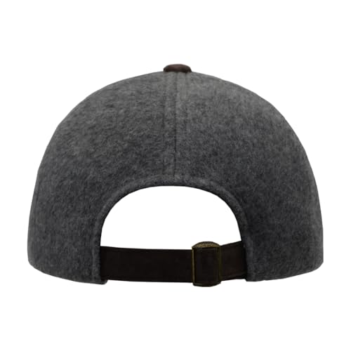 Fits Y'all Wool Classic Baseball Cap with Pigskin Leather: Adjustable Relaxed Fit for Men, Women and All Genders - color: Steel Grey
