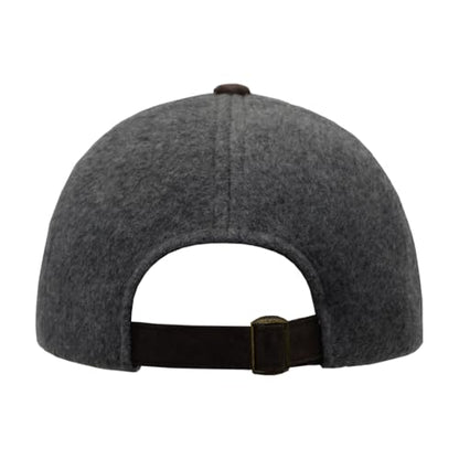 Fits Y'all Wool Classic Baseball Cap with Pigskin Leather: Adjustable Relaxed Fit for Men, Women and All Genders - color: Steel Grey