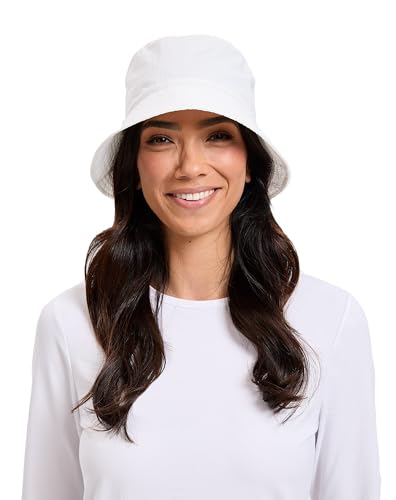 Solbari Unisex Bondi Bucket Hat UPF 50+ - color: White, size: Small-Medium