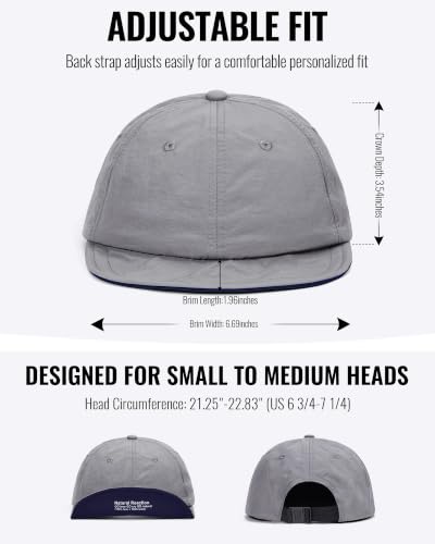 CLAPE Color-Block Short Brim Cap, Quick Dry Lightweight Outdoor Hat - color: Bs26sb08-lightgray&navy