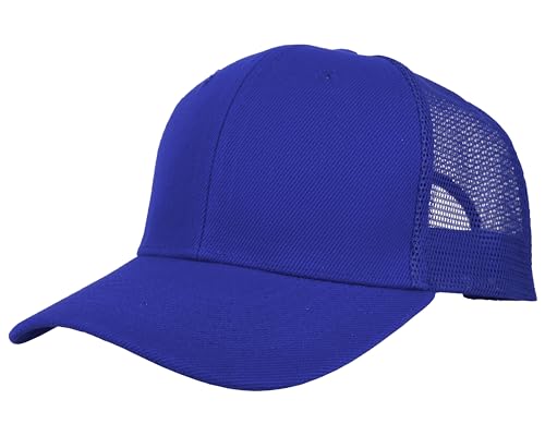 Gelante Mesh Trucker Hat Baseball Cap Structured Front Panel Wholesale LOT 12 Pack - color: Royal