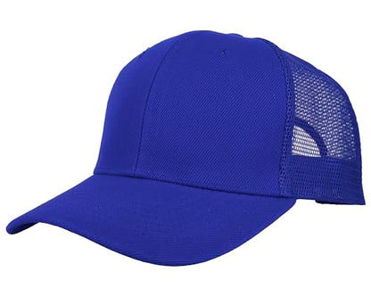 Gelante Mesh Trucker Hat Baseball Cap Structured Front Panel Wholesale LOT 12 Pack - color: Royal